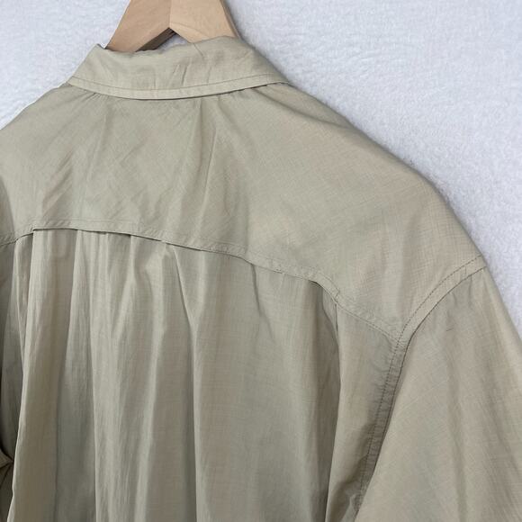 EXOFFICIO Shirt Mens 2XL Syros Short Sleeve Button Down Fishing Beige NEW - Picture 9 of 16